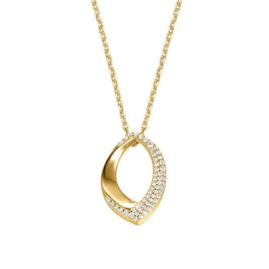 Silver Gold-plated CZ Glamour Girl Pendant ST2624