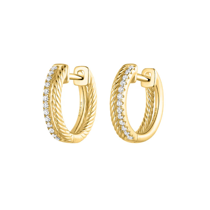 Silver Gold-plated Glam Rebel CZ Hoop Earrings ST2634