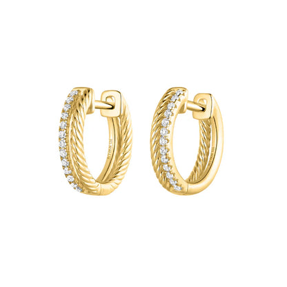 Silver Gold-plated Glam Rebel CZ Hoop Earrings ST2634