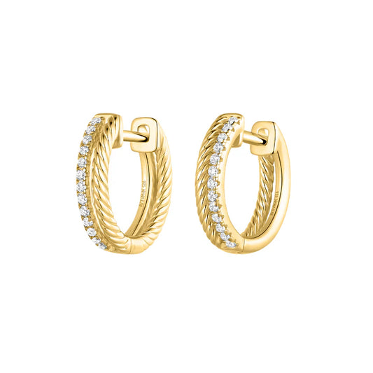 Silver Gold-plated Glam Rebel CZ Hoop Earrings ST2634