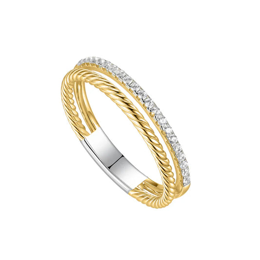 Silver Gold-plated Glam Rebel CZ Ring ST2635