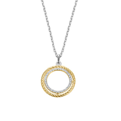 Silver Gold-plated CZ Glam Rebel Pendant ST2636
