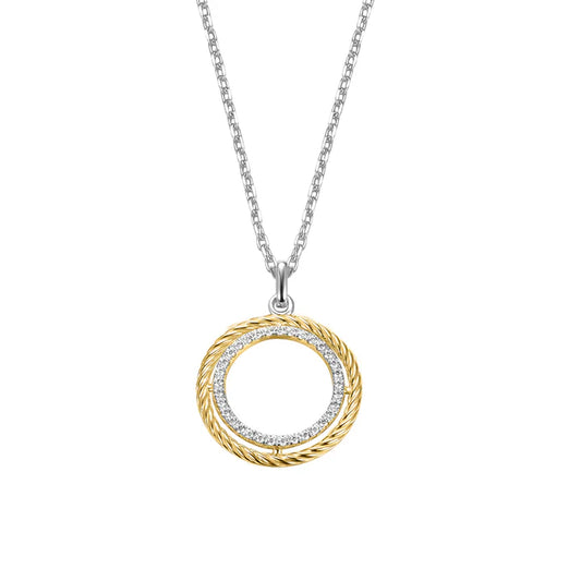 Silver Gold-plated CZ Glam Rebel Pendant ST2636