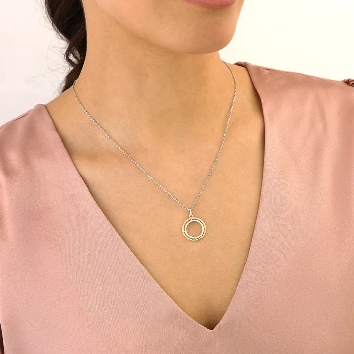 Silver Gold-plated CZ Glam Rebel Pendant ST2636