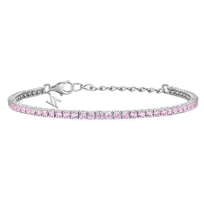 Silver 2.5mm Colour Love Bracelet Pink ST2644