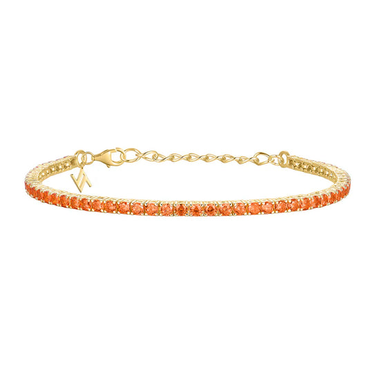 Silver Gold-plated 2.5mm Colour Love Bracelet Orange ST2643