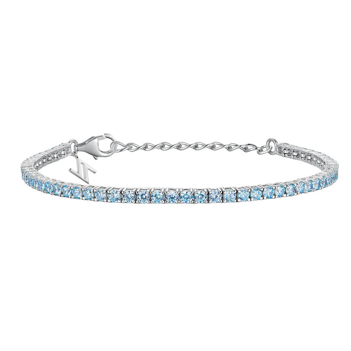 Silver 2.5mm Colour Love Bracelet Blue ST2642