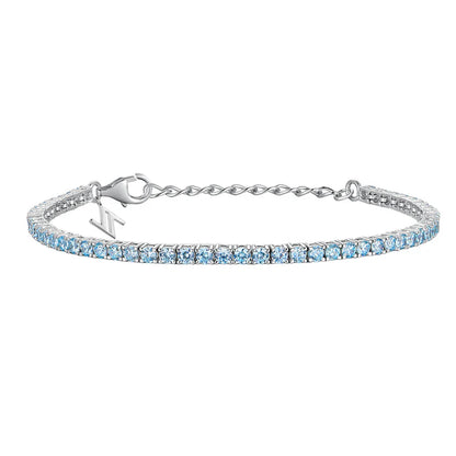 Silver 2.5mm Colour Love Bracelet Blue ST2642