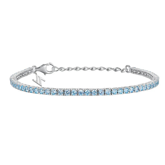 Silver 2.5mm Colour Love Bracelet Blue ST2642