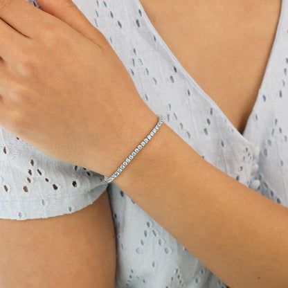 Silver 2.5mm Colour Love Bracelet Blue ST2642