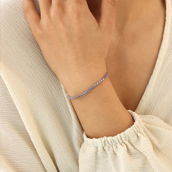 Silver 2.5mm Colour Love Bracelet Gradient Purple ST2645