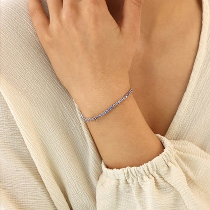 Silver 2.5mm Colour Love Bracelet Gradient Purple ST2645