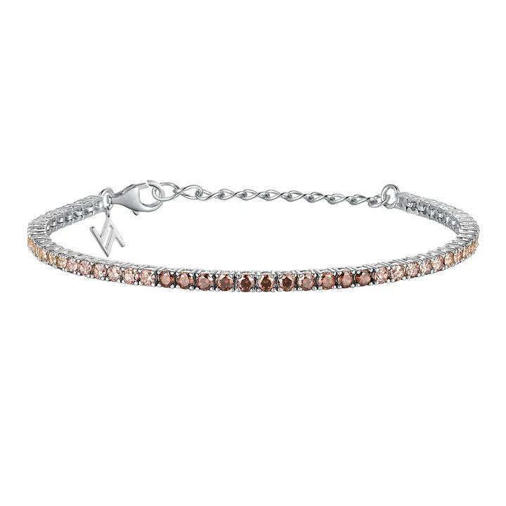 Silver 2.5mm Colour Love Bracelet Gradient Brown ST2646
