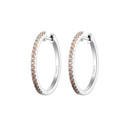 Silver Colour Love Cognac Hoop Earrings ST2649