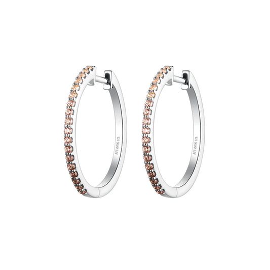 Silver Colour Love Cognac Hoop Earrings ST2649