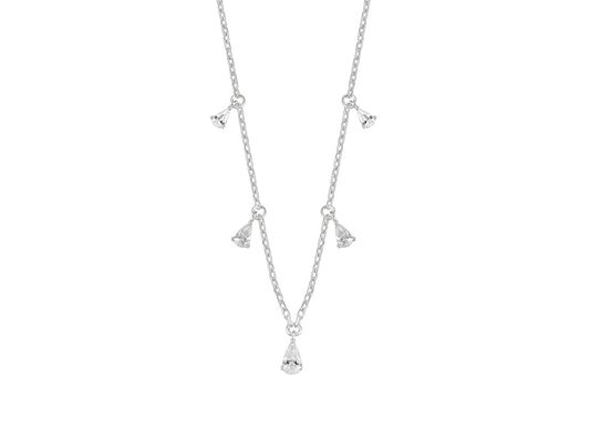 Sterling Silver CZ Droplets Necklace ST2661