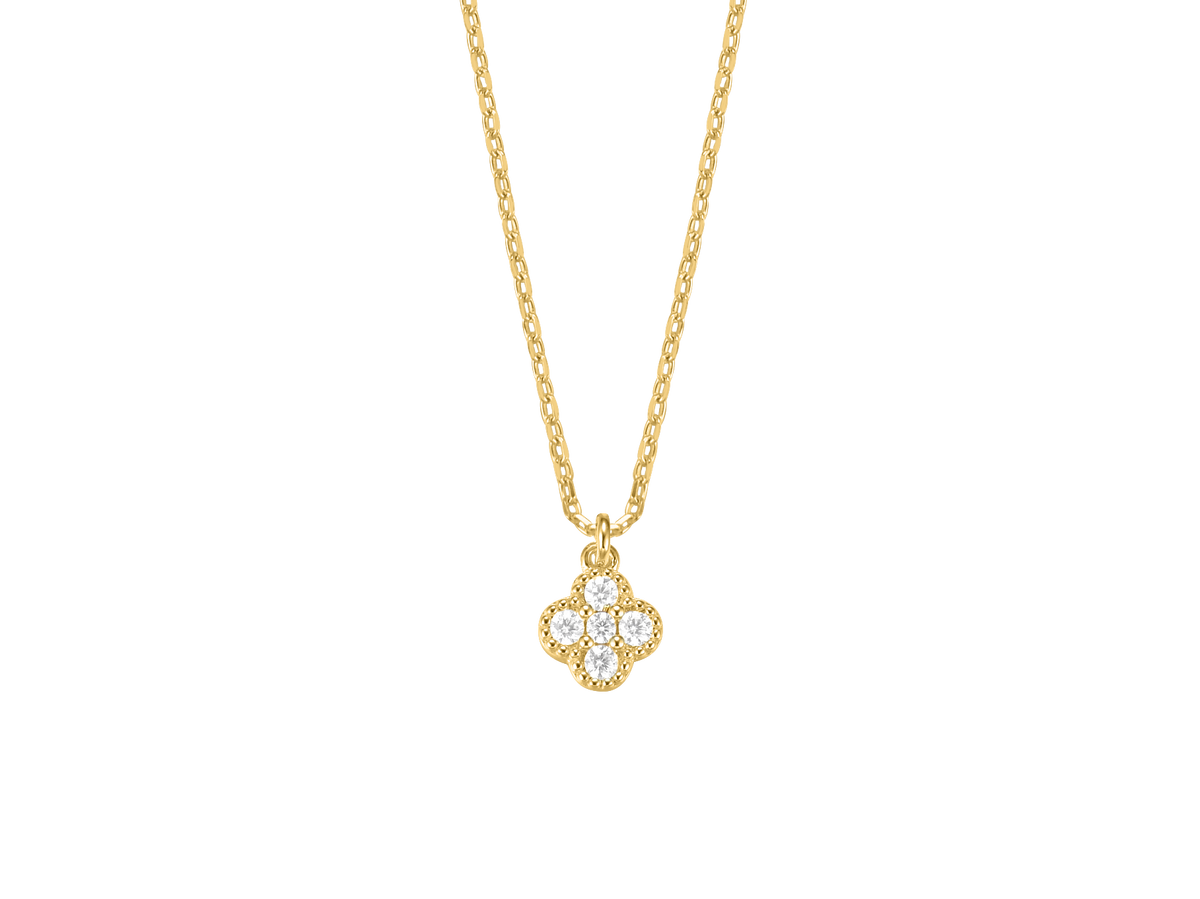 Sterling Silver Gold Plated CZ Pendant ST2675