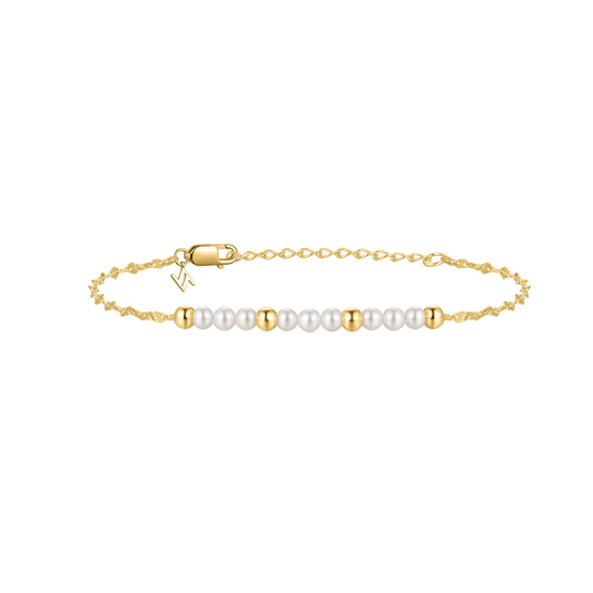 Silver Gold Plated  Pearl Bracelet ST2683