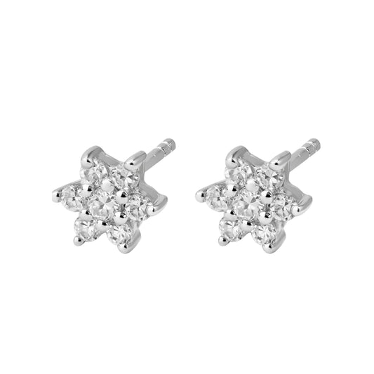 SILVER SIMPLY ESSENTIALS FROSTY BLOSSOM STUD EARRINGS ST454