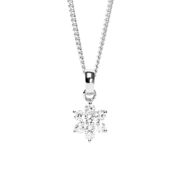 SILVER SIMPLY ESSENTIALS FROSTY BLOSSOM NECKLACE ST667