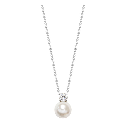 Silver Fashion Pearl CZ Pendant ST696