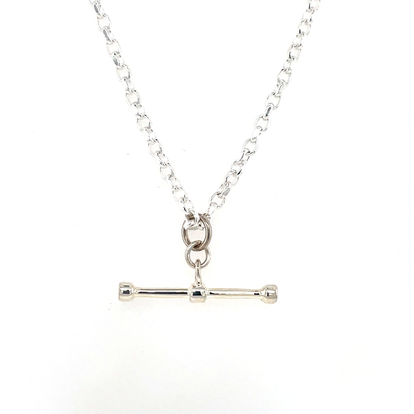 Sterling Silver 18 inch T-Bar Necklace STB2