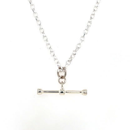 Sterling Silver 18 inch T-Bar Necklace STB2