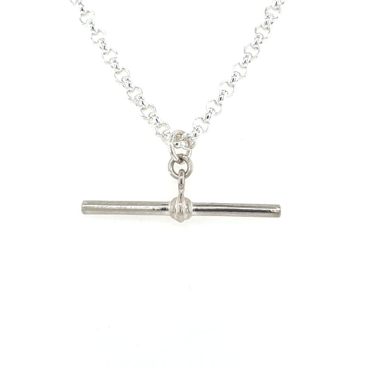 Sterling Silver 18 inch T-Bar Necklace STB6