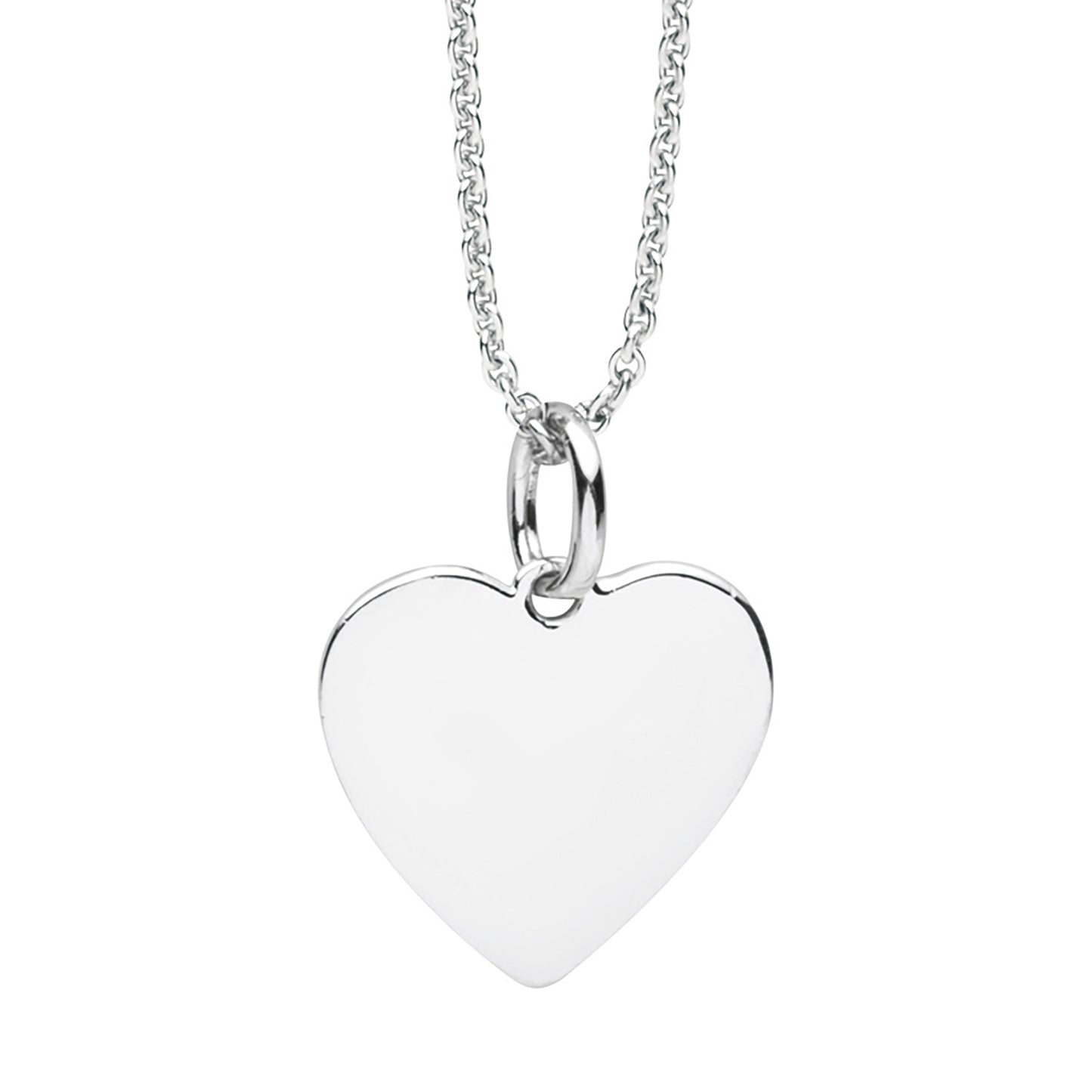 Silver Engravable Heart Pendant 16mm STG014