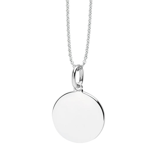 Sterling Silver Engravable Disc Pendant 15mm STG030