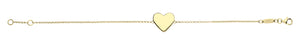 Sterling Silver Gold Tone Heart Bracelet STG049
