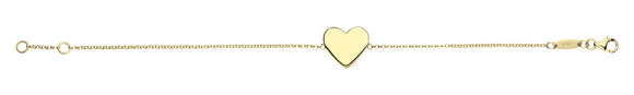 Sterling Silver Gold Tone Heart Bracelet STG049