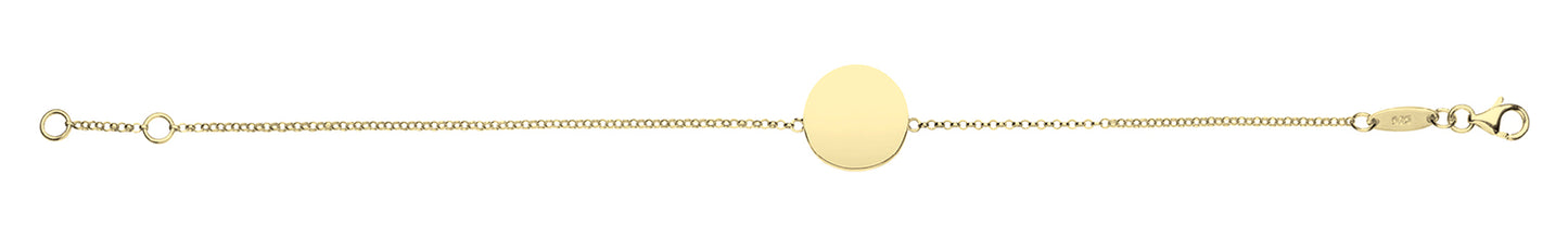 Sterling Silver Gold Tone Disc Bracelet STG058