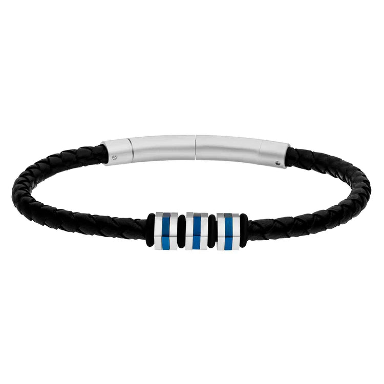 Steelwear Sidney  Men's Leather Bracelet Black SW-934