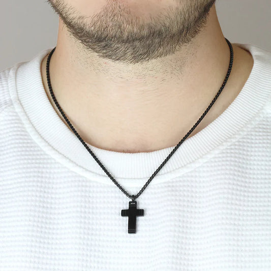 Steelwear New York Cross Necklace Black SW-1024