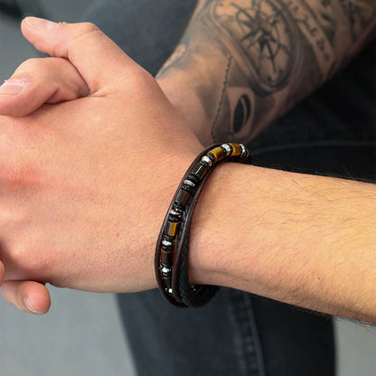 Steelwear Las Vegas  Men's Leather Bracelet Brown SW-837