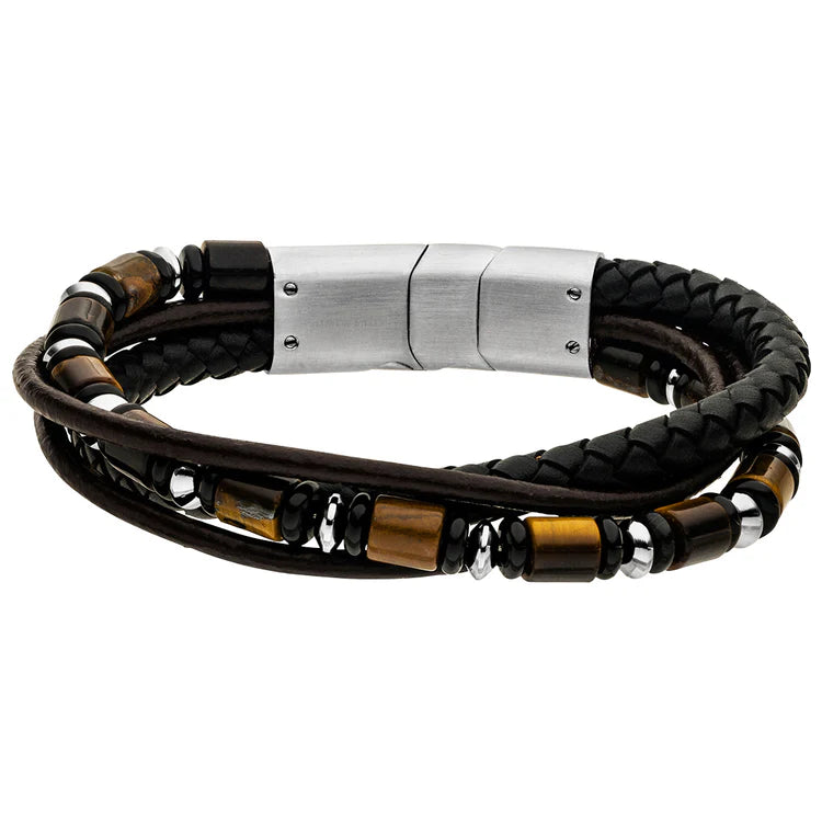 Steelwear Las Vegas  Men's Leather Bracelet Brown SW-837