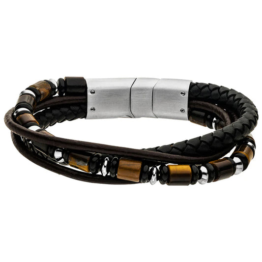 Steelwear Las Vegas  Men's Leather Bracelet Brown SW-837