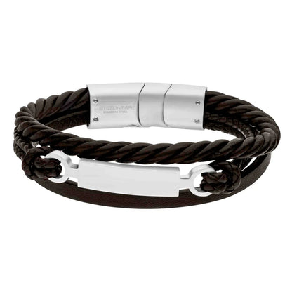 Steelwear London Men's Leather Bracelet Brown SW-950