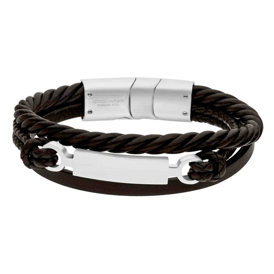 Steelwear London Men's Leather Bracelet Brown SW-950