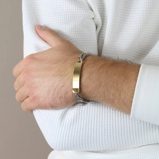 Steelwear Denver Men's ID Bracelet Steel & Gold SW-981