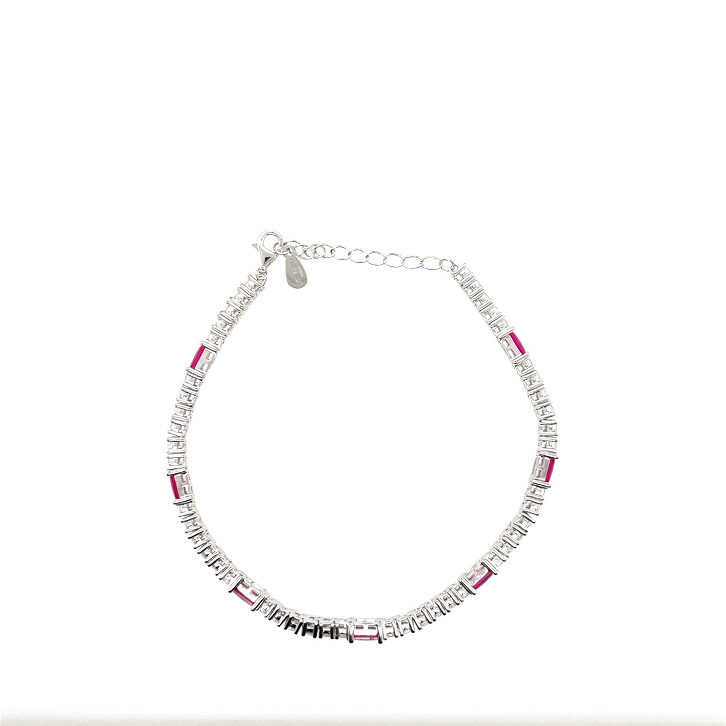 Sterling Silver Ruby CZ Bracelet SB8130/R