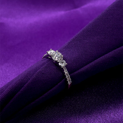 18ct Gold  Diamond Trilogy 0.52ct Ring T024