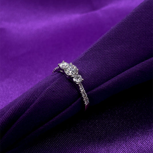18ct Gold  Diamond Trilogy 0.52ct Ring T024