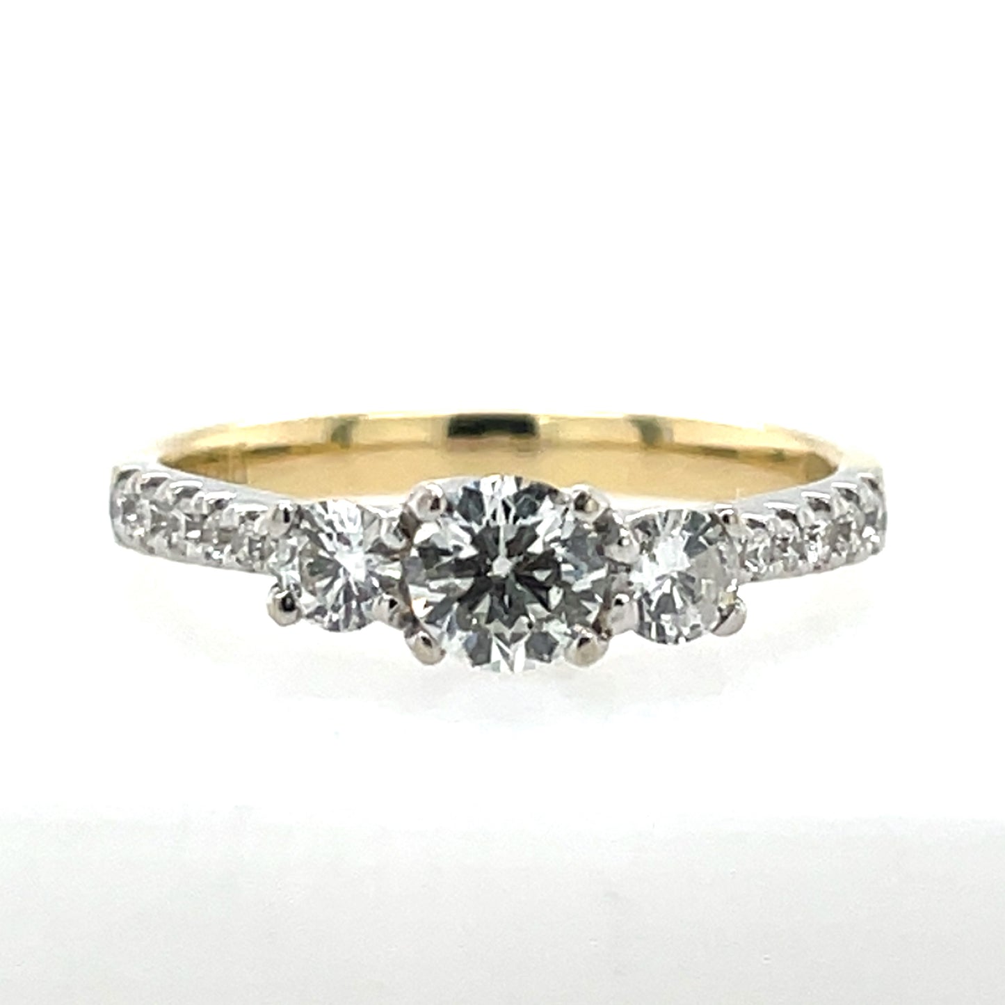 18ct Gold  Diamond Trilogy 0.52ct Ring T024