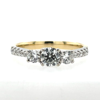 18ct Gold  Diamond Trilogy 0.52ct Ring T024