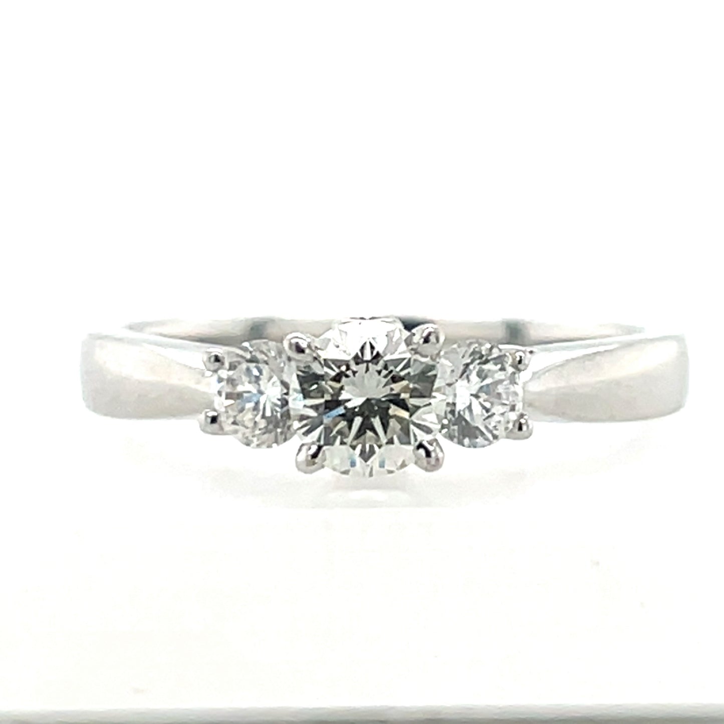 18ct White Gold  Diamond Trilogy 0.66ct Ring T025
