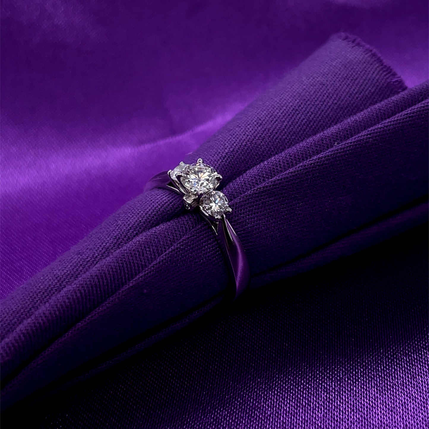 18ct White Gold  Diamond Trilogy 0.66ct Ring T025