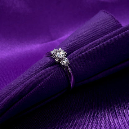 18ct White Gold  Diamond Trilogy 0.66ct Ring T025