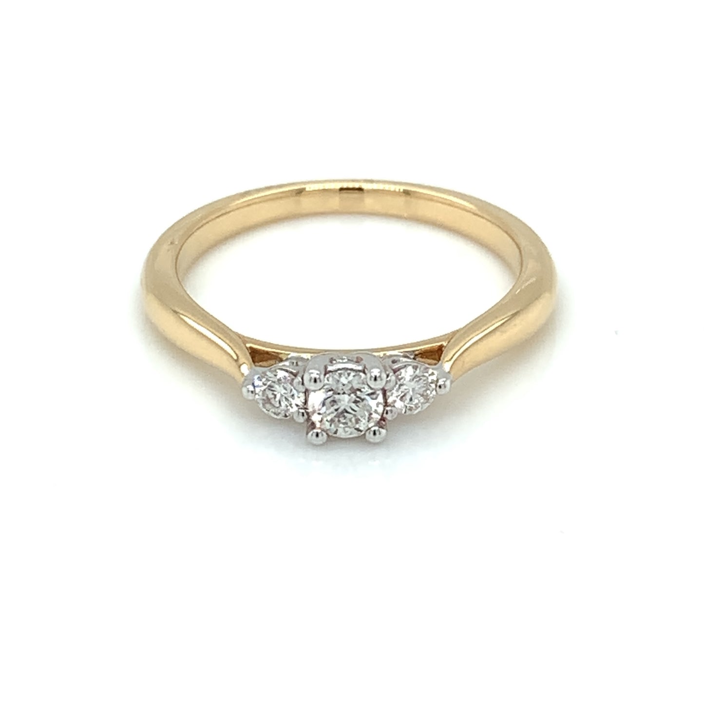 18ct Gold Diamond 0.32ct Trilogy Ring T73